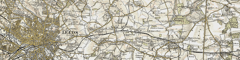 Old map of Austhorpe Hall in 1903-1904