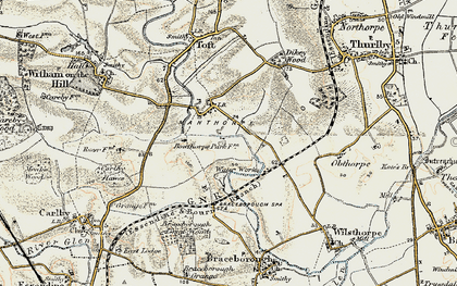 Old map of Manthorpe in 1901-1903