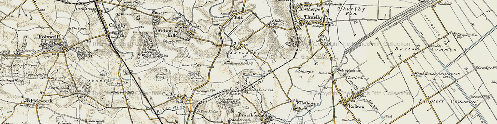 Old map of Manthorpe in 1901-1903