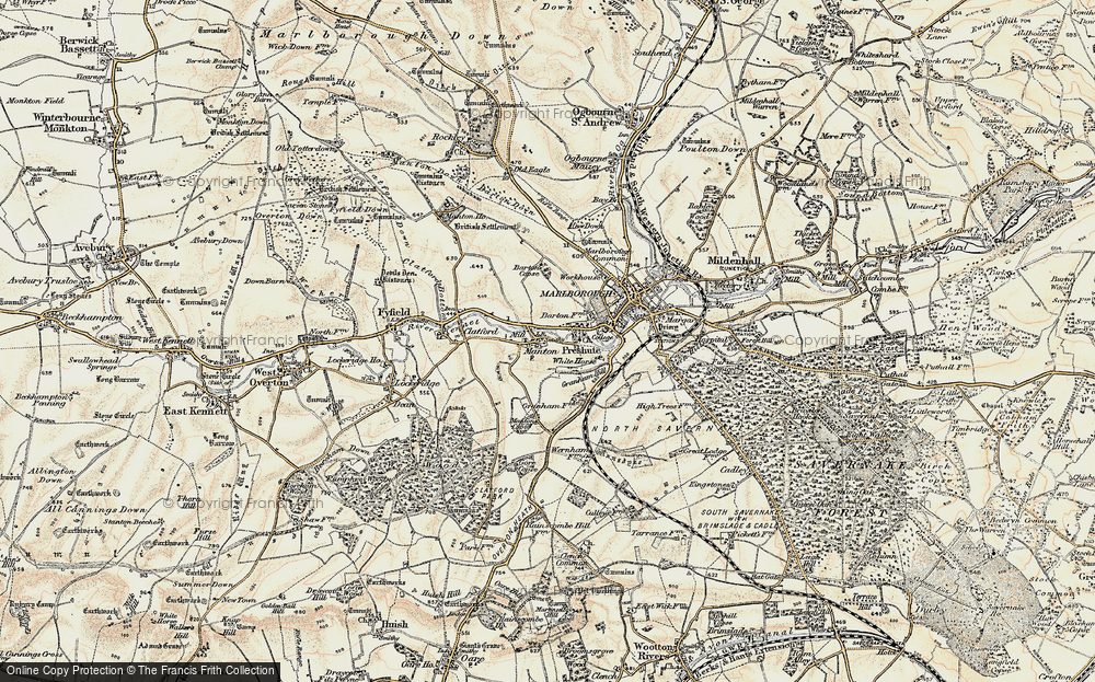 Old Map of Historic Map covering Barton Copse in 1897-1899