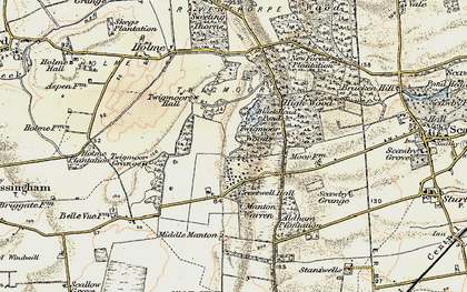 Old map of Manton Warren in 1903-1908