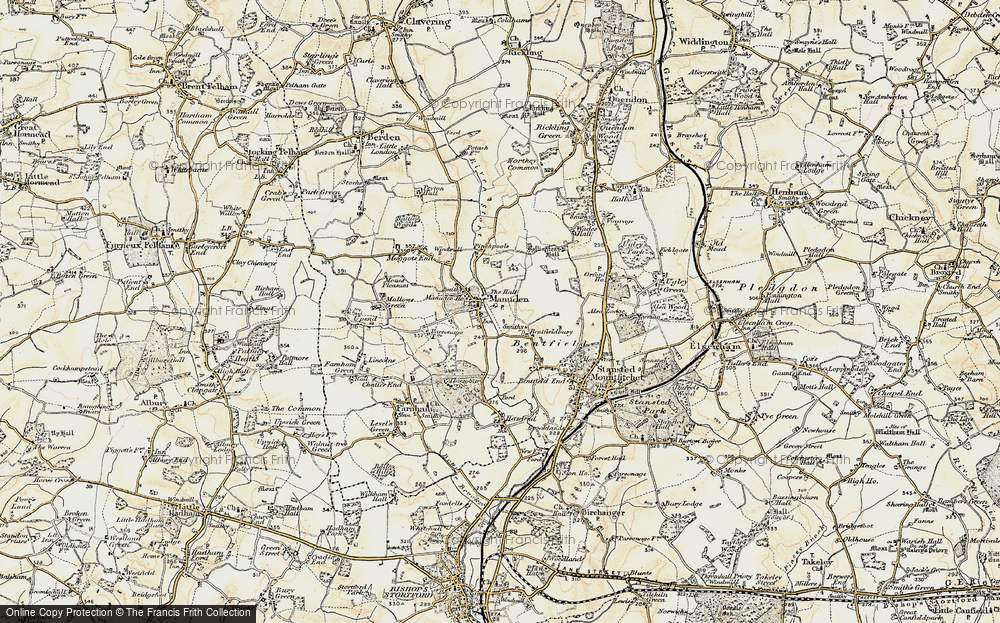 Old Map of Historic Map covering Bollington Hall in 1898-1899