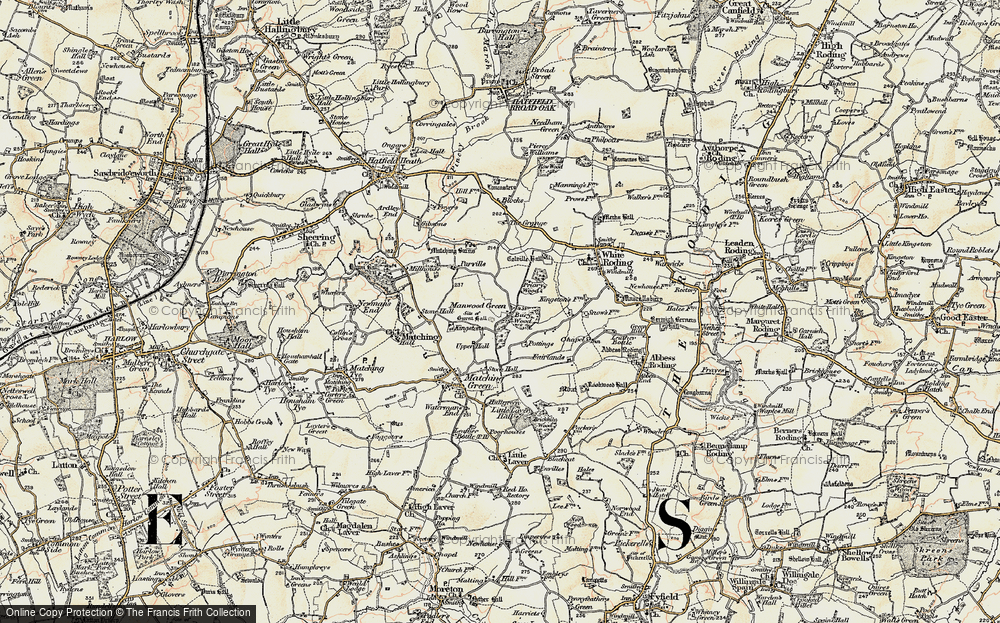 Old Map of Manwood Green, 1898 in 1898