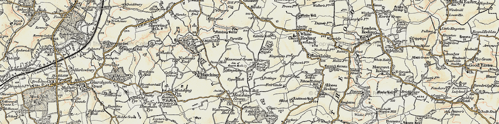 Old map of Manwood Green in 1898