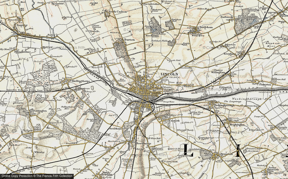 Old Maps Of Lincoln Francis Frith   Map Of Lincoln Rnc756129 