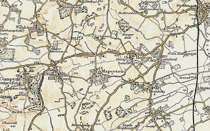 Old map of Maperton in 1899