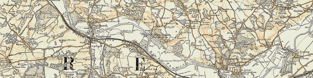 Old map of Mapledurham in 1897-1900