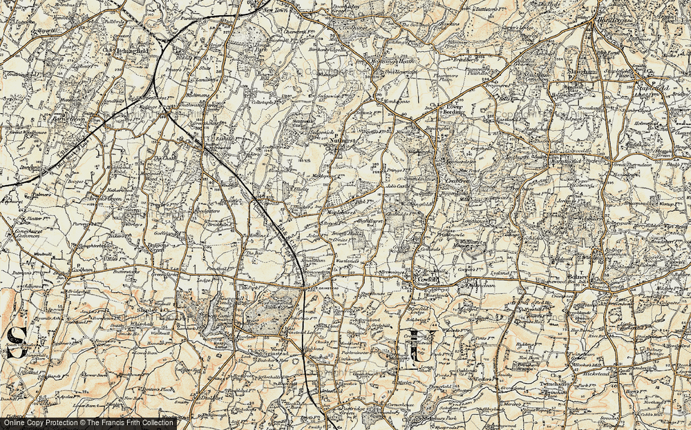 Old Map of Historic Map covering Belmoredean in 1898