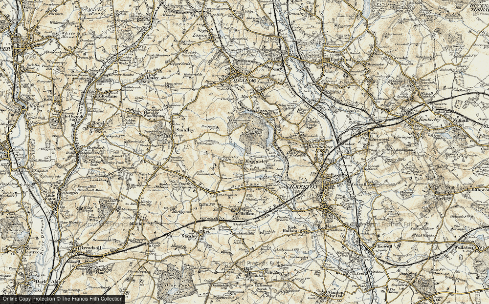 Old Map of Historic Map covering Mapperley Resr in 1902-1903