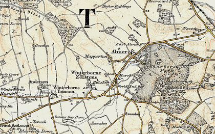 Old map of Huish in 1897-1909
