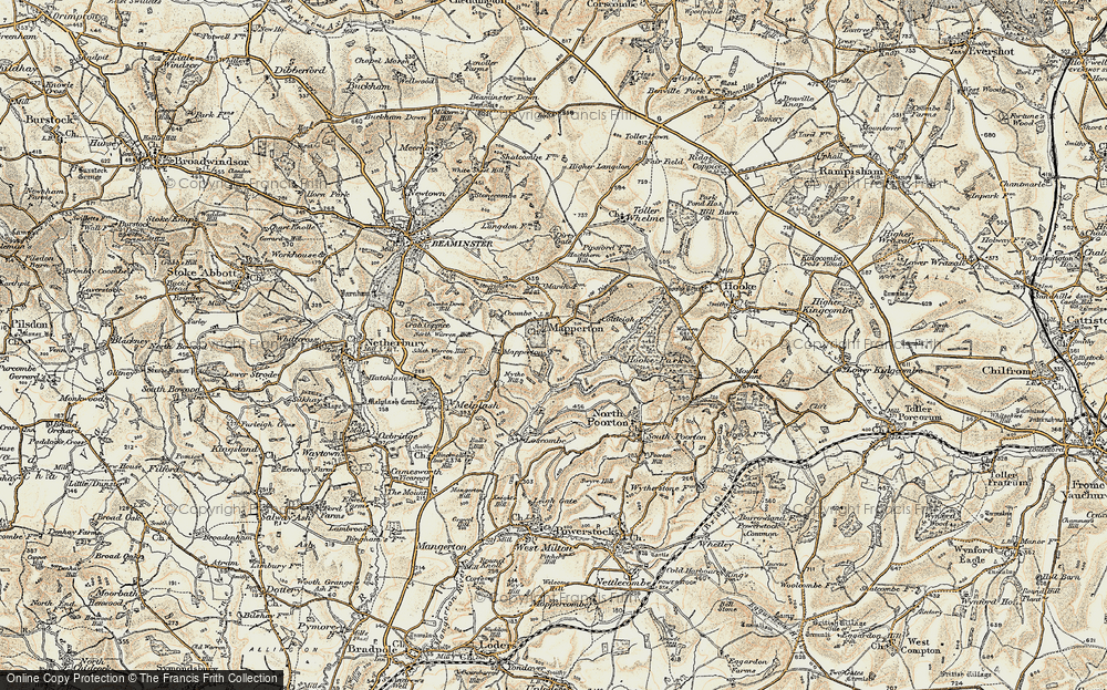 Old Map of Mapperton, 1899 in 1899