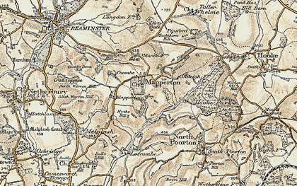 Old map of Mapperton in 1899