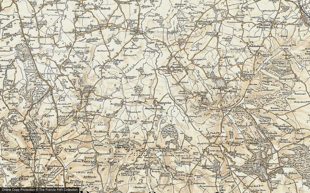 Old Map of Mappowder, 1897-1909 in 1897-1909