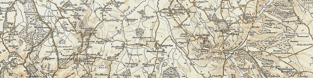 Old map of Mappowder in 1897-1909