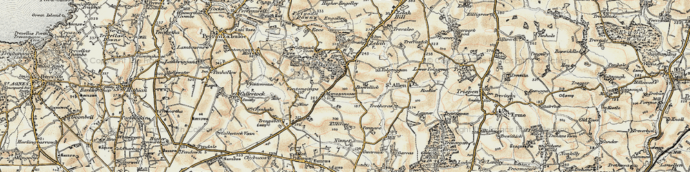 Old map of Marazanvose in 1900