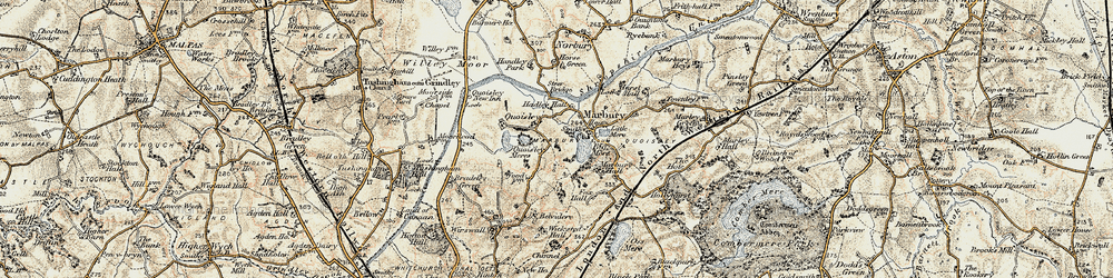 Old map of Big Mere in 1902