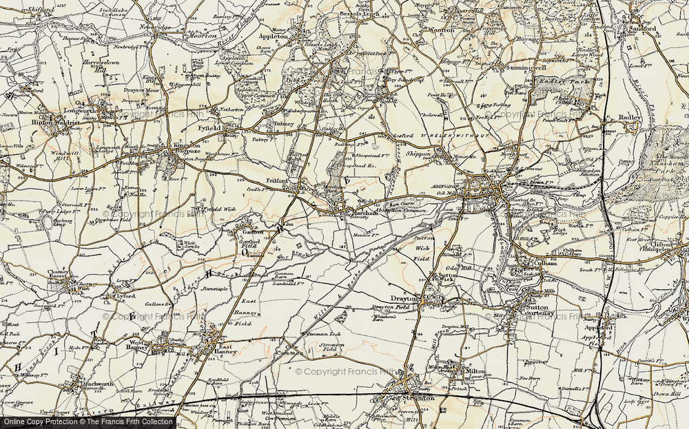 Old Map of Historic Map covering Abingdon Common in 1897-1899
