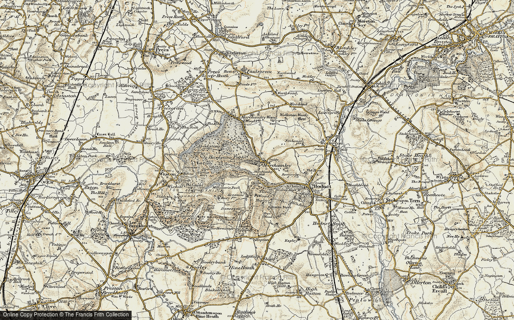 Old Map of Marchamley, 1902 in 1902