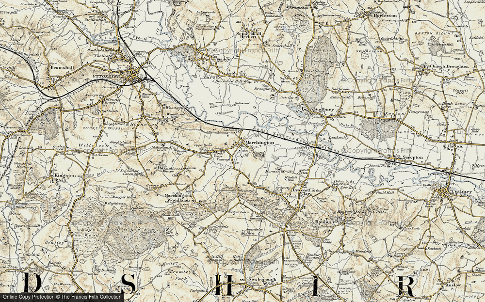 Old Map of Marchington, 1902 in 1902