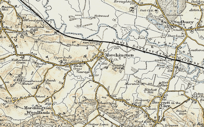 Old map of Marchington in 1902
