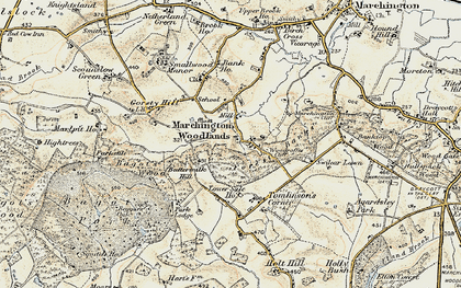 Old map of Buttermilk Hill in 1902