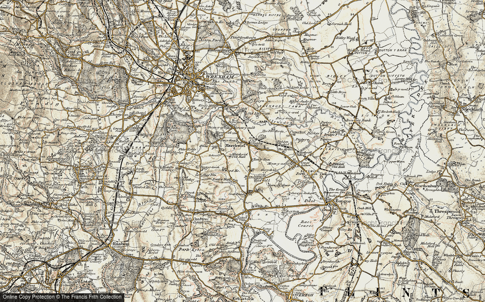Old Map of Marchwiel, 1902 in 1902