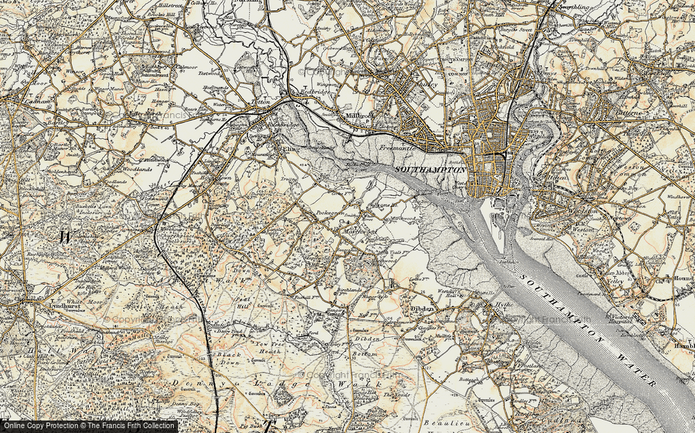 Old Map of Marchwood, 1897-1909 in 1897-1909