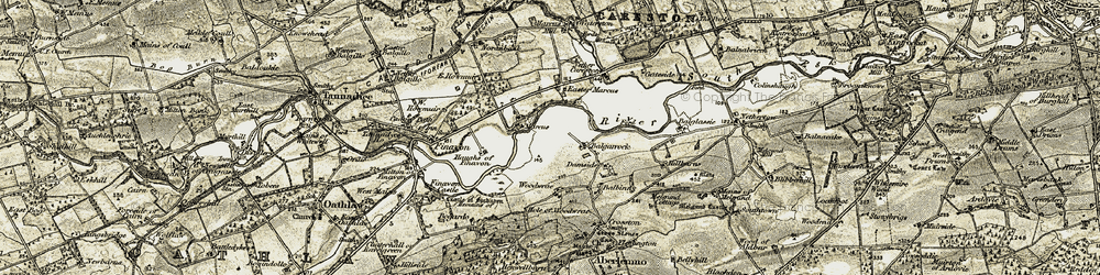 Old map of Woodrae in 1907-1908