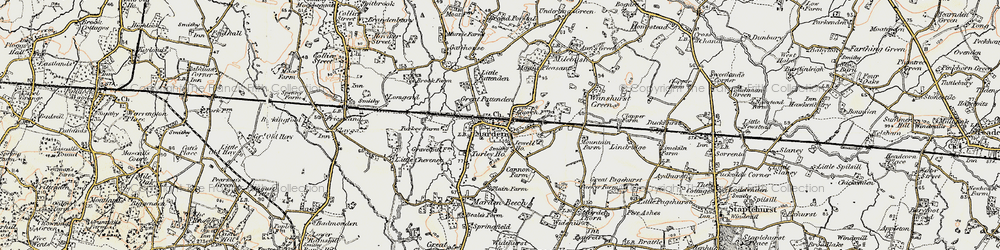 Old map of Marden in 1897-1898