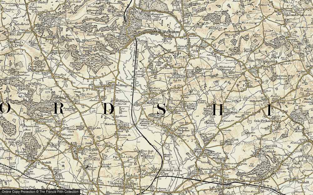 Old Map of Marden, 1899-1901 in 1899-1901