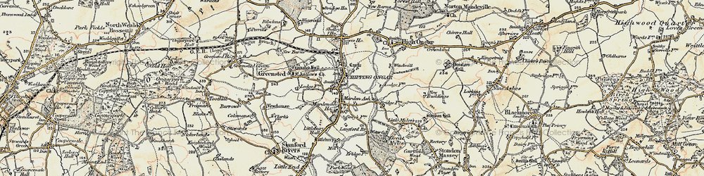 Old map of Marden Ash in 1898