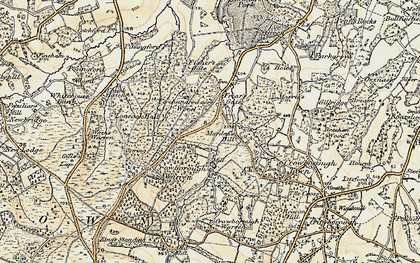 Old map of Wood Eaves in 1898