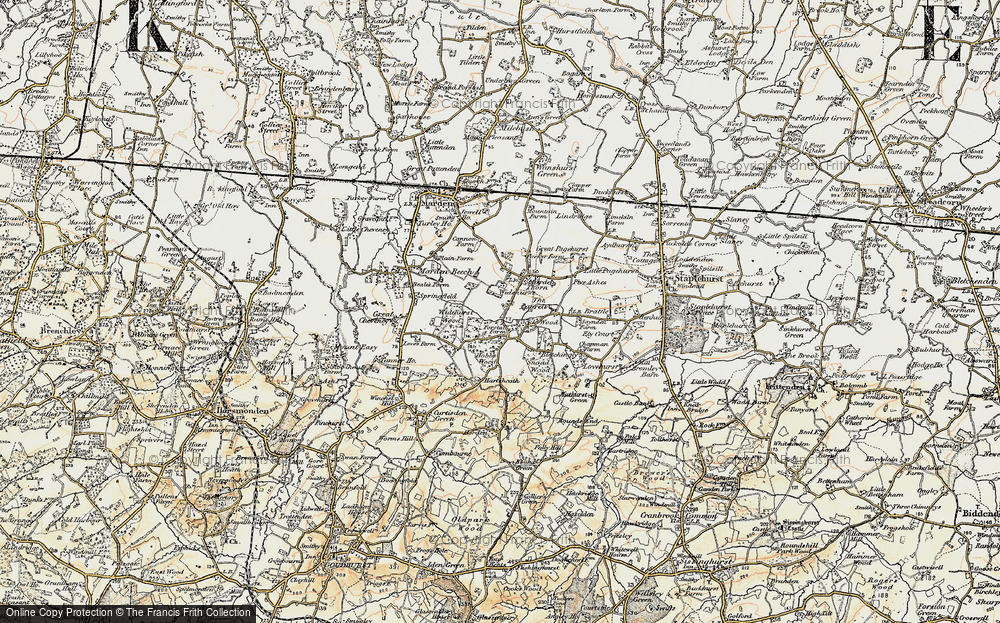 Old Map of Historic Map covering Widehurst in 1897-1898