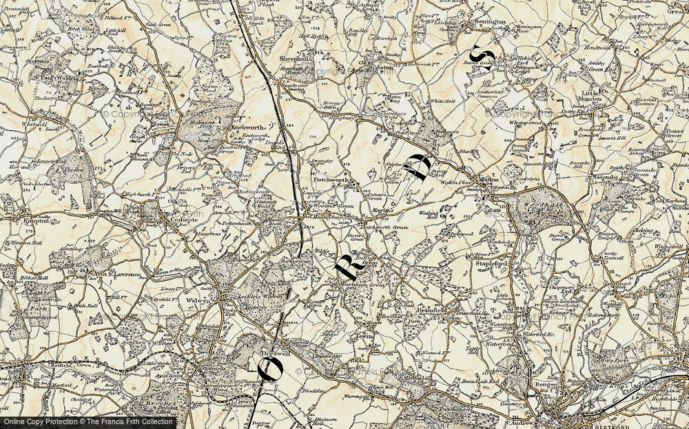 Old Map of Mardleybury, 1898-1899 in 1898-1899