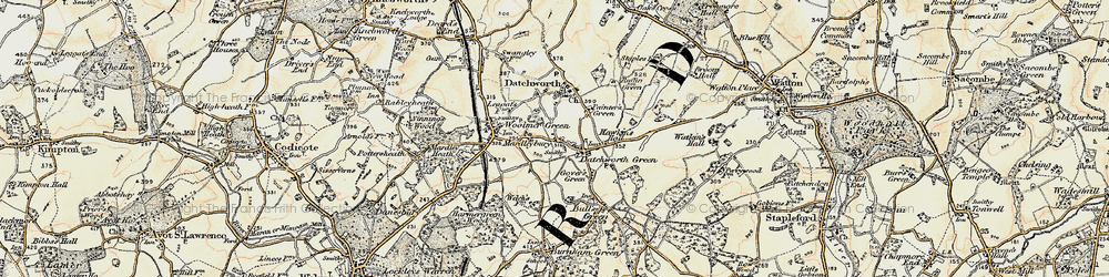 Old map of Mardleybury in 1898-1899
