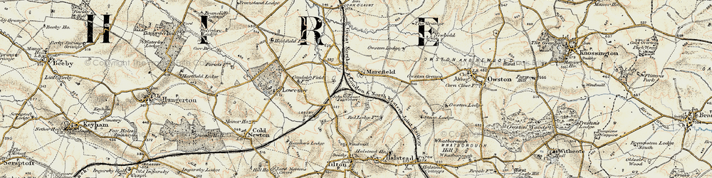 Old map of Marefield in 1901-1903