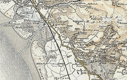Old map of Margam in 1900-1901