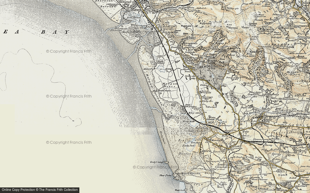 Old Map of Historic Map covering Afon Cynffig in 1900-1901