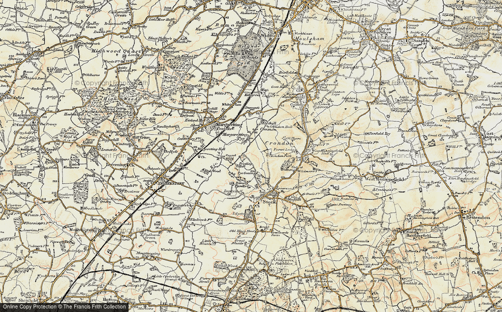 Old Map of Margaretting Tye, 1898 in 1898