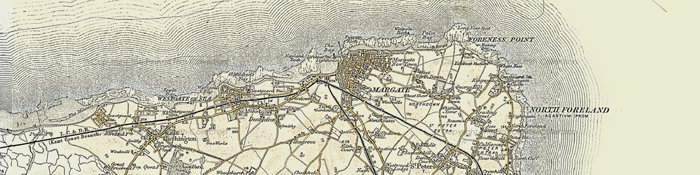 Old map of Margate in 1898-1899