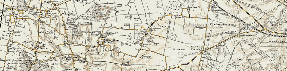 Old map of Button Fen in 1901
