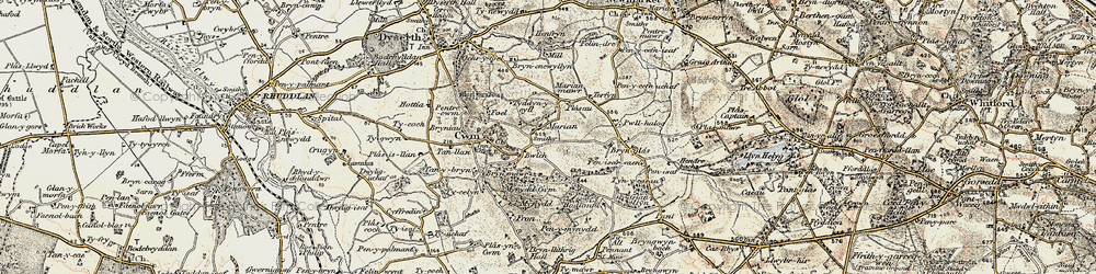 Old map of Marian Cwm in 1902-1903