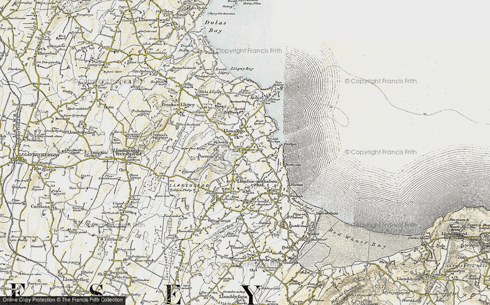 Old Map of Historic Map covering Traeth Bychan in 1903-1910