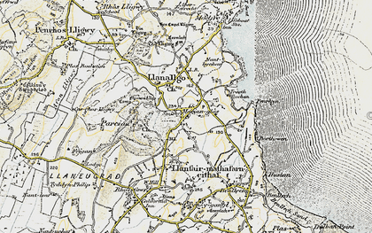 Old map of Traeth Bychan in 1903-1910