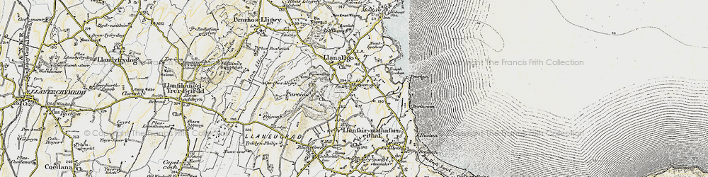 Old map of Marian-glas in 1903-1910