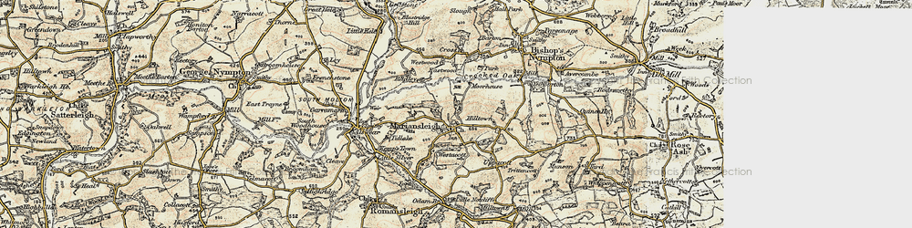 Old map of Mariansleigh in 1899-1900