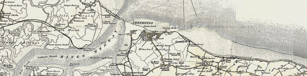 Old map of Marine Town in 1897-1898