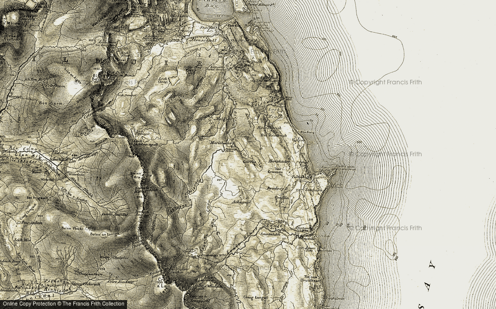 Old Map of Marishader, 1908-1909 in 1908-1909