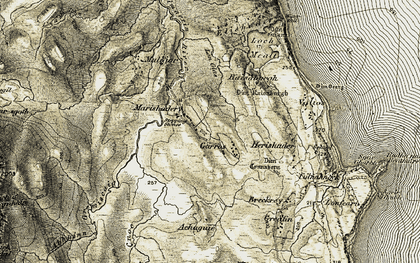Old map of Marishader in 1908-1909