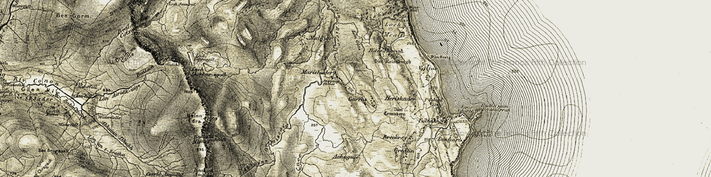 Old map of Marishader in 1908-1909
